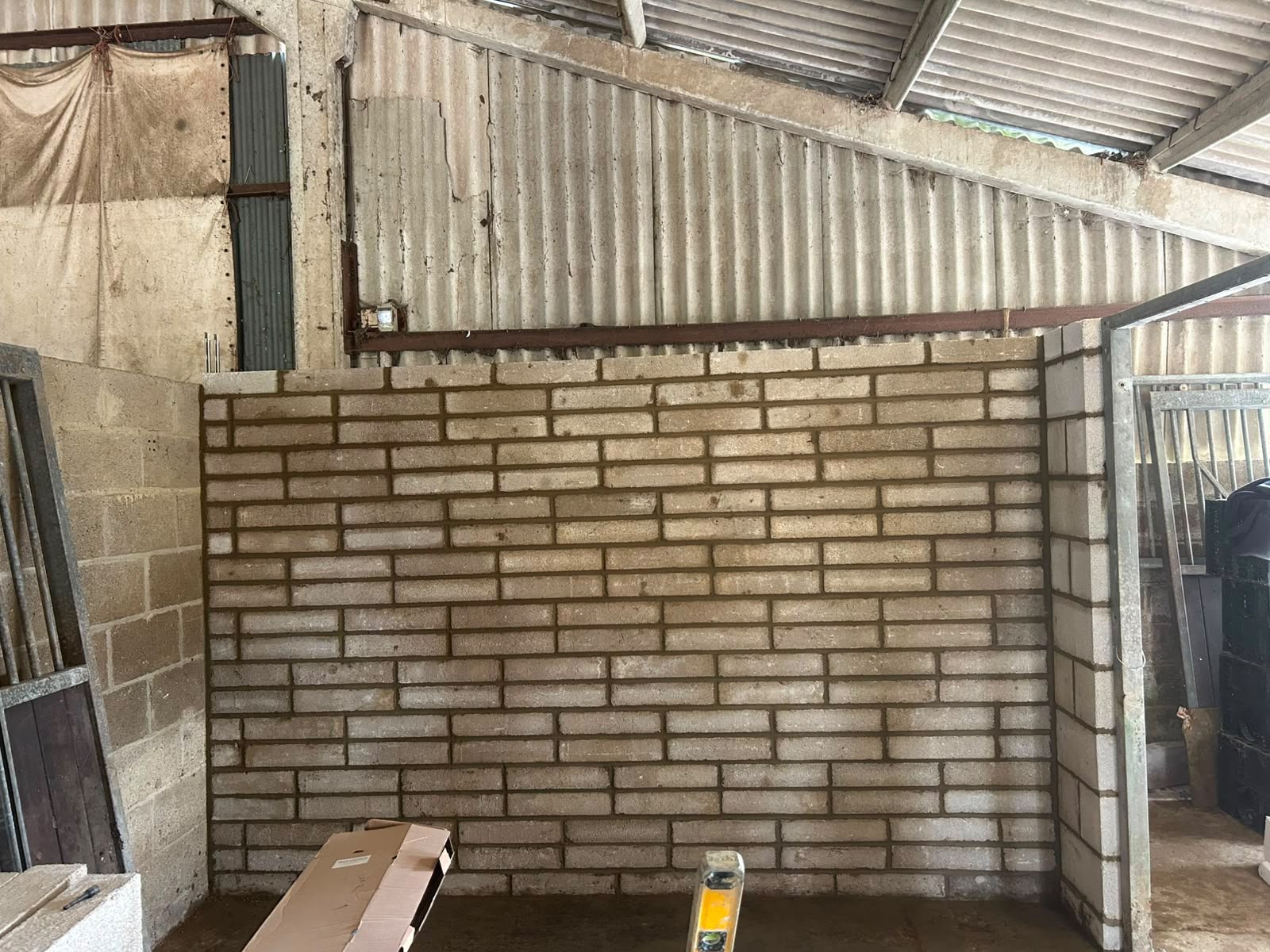 Block wall under construction on site by DR Smith Building bricklayers.
