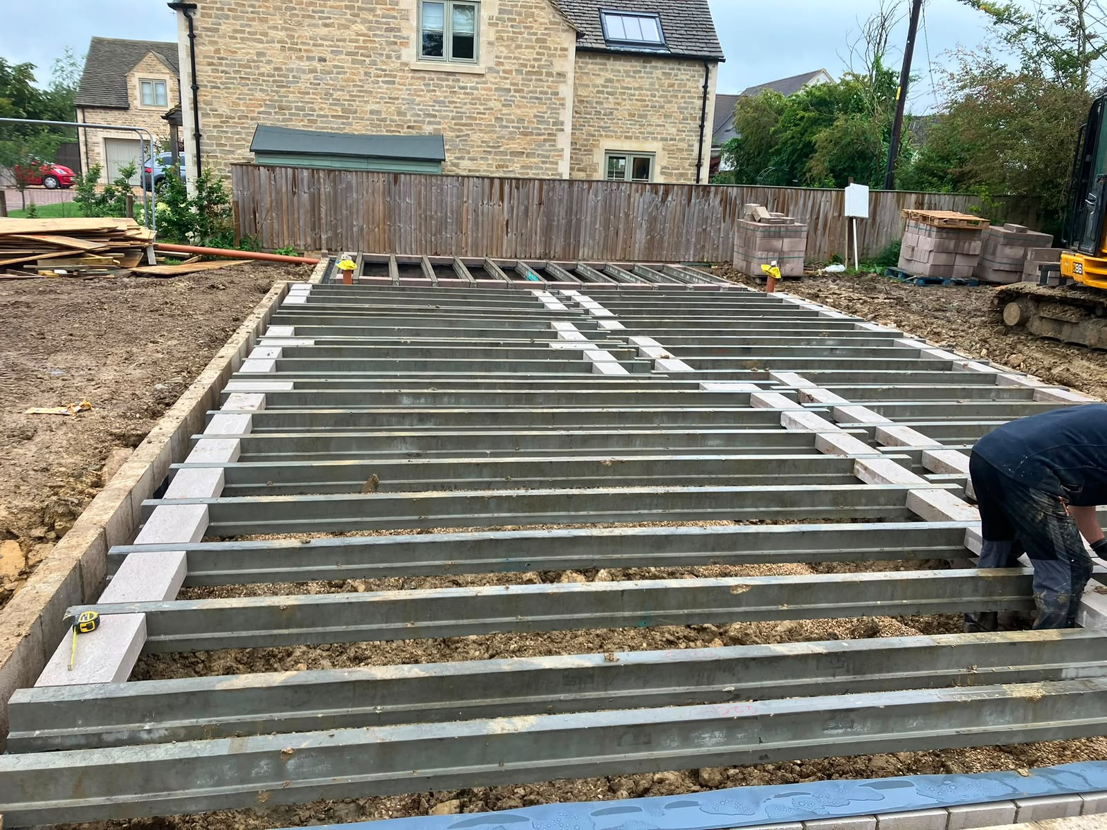 Groundworks in progress on a Wiltshire building site by DR Smith Building.
